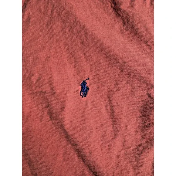 Vintage Ralph Lauren‎ Polo Shirt Mens Large Orange Short Sleeve Button Down Pony - Picture 6 of 8